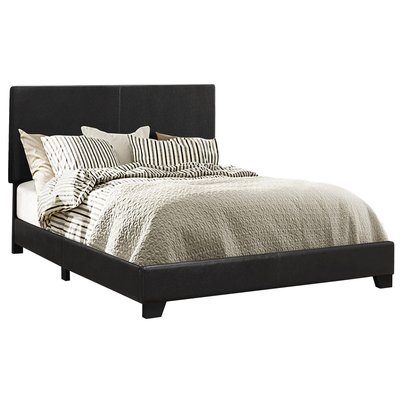 Dorian Faux Leather Upholstered Queen Panel Bed Black - alternate view