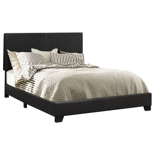 Dorian Faux Leather Upholstered Queen Panel Bed Black - alternate view