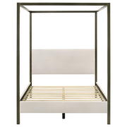 Monroe Upholstered Queen Canopy Bed Vanilla - detail 4