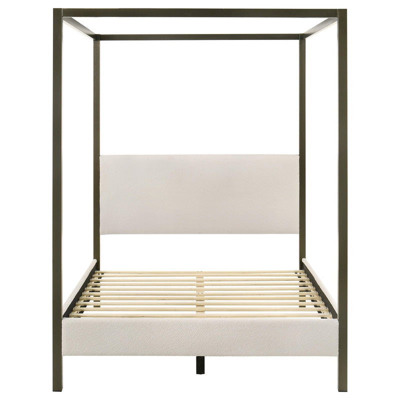 Monroe Upholstered Queen Canopy Bed Vanilla - detail 4