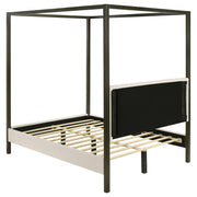 Monroe Upholstered Queen Canopy Bed Vanilla - detail 5