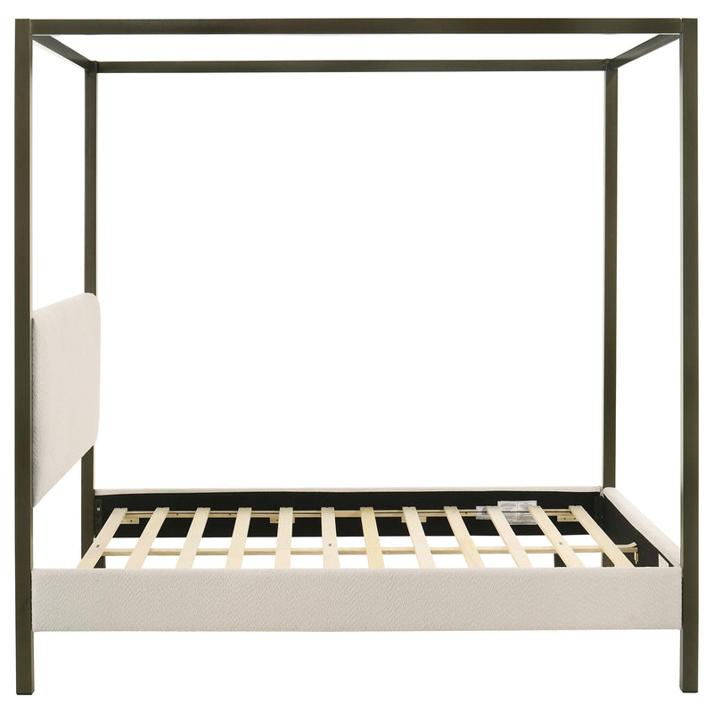 Monroe Upholstered Queen Canopy Bed Vanilla - detail 6