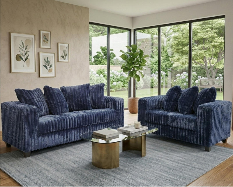 Hugo Navy Sofa & Loveseat