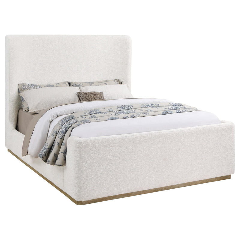 Nala Queen Bouclé Upholstered Platform Bed Cream - detail 3