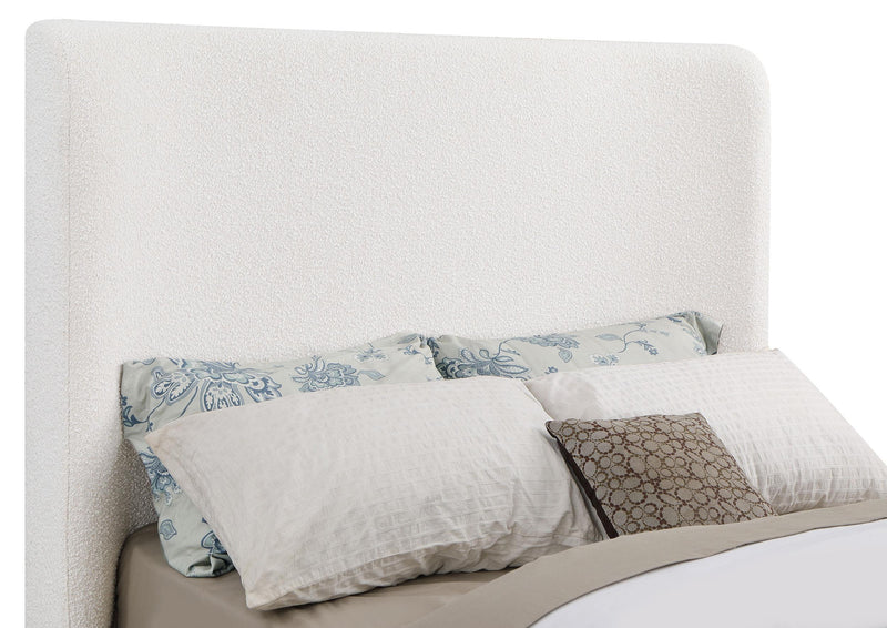 Nala Queen Bouclé Upholstered Platform Bed Cream - detail 5