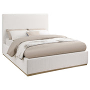Knox Queen Bouclé Upholstered Platform Bed Cream - detail 3