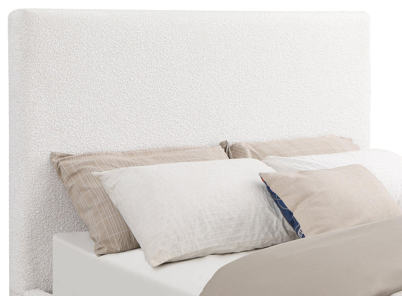Knox Queen Bouclé Upholstered Platform Bed Cream - detail 5