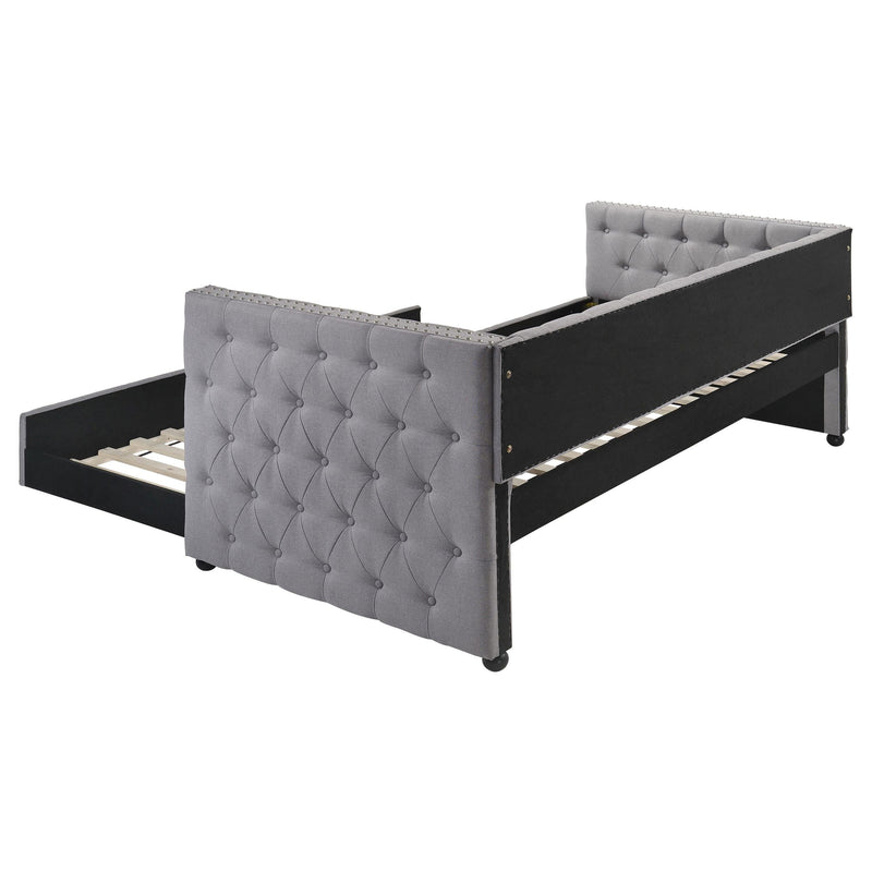 Mockern Upholstered Twin Daybed with Trundle Grey - detail 5