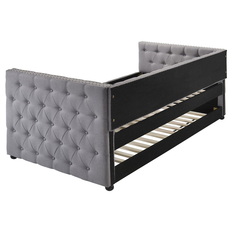 Mockern Upholstered Twin Daybed with Trundle Grey - detail 6