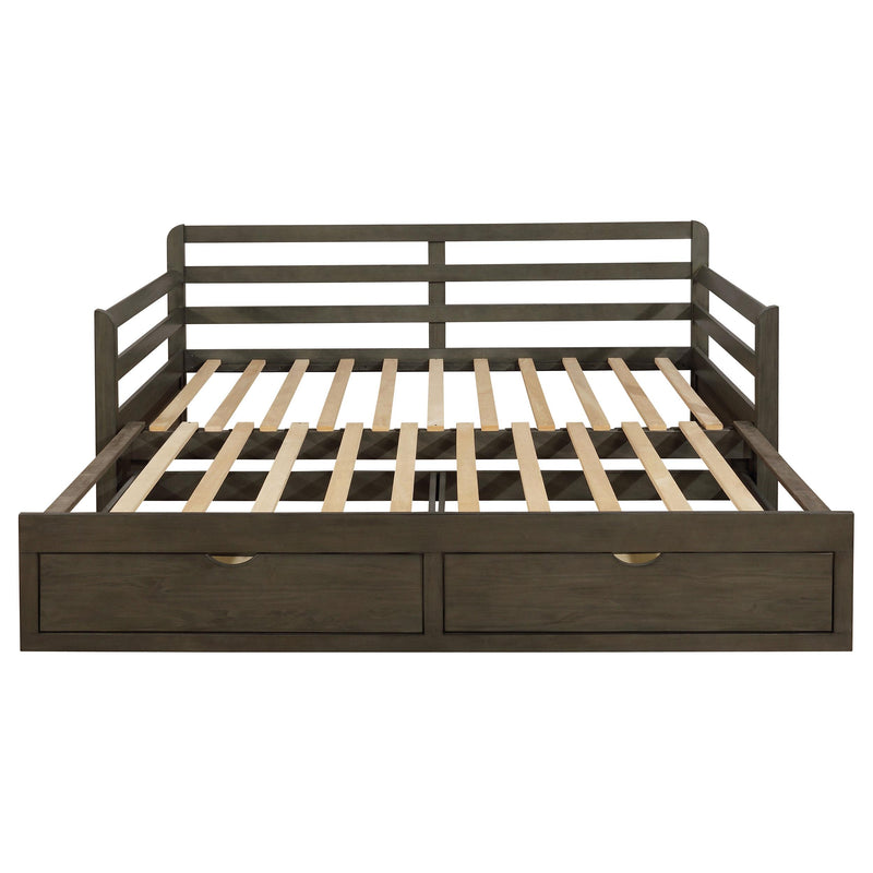Sorrento 2-drawer Twin XL Daybed with Extension Trundle Grey - detail 6
