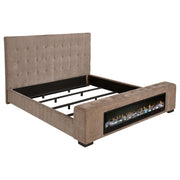Senna Upholstered Queen Audio Flame Visualizer Bed Brown - alternate view