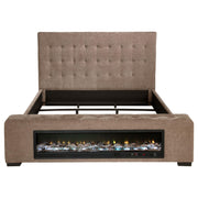 Senna Upholstered Queen Audio Flame Visualizer Bed Brown - detail 4