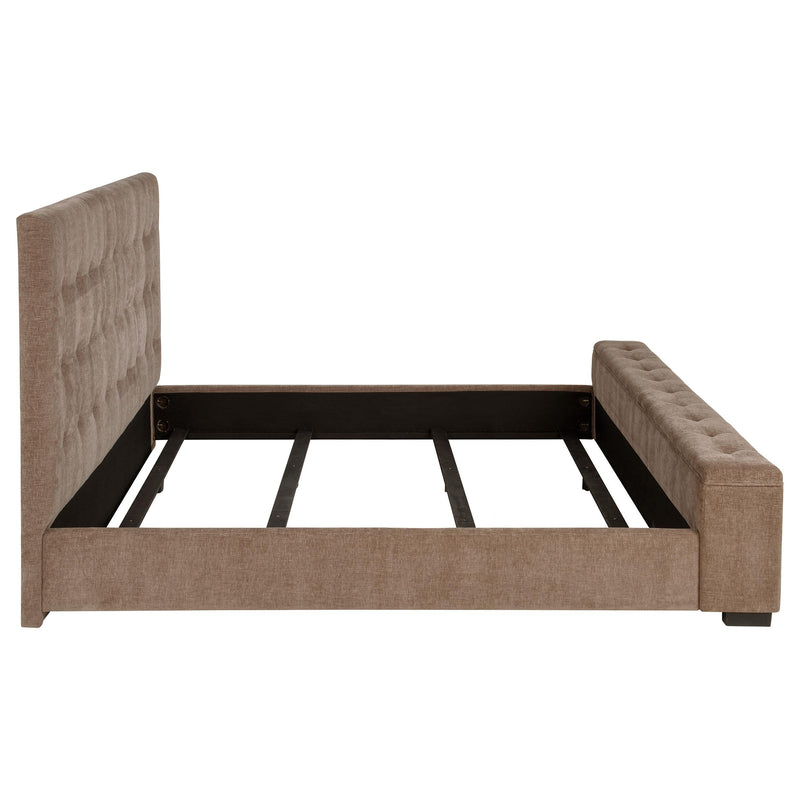 Senna Upholstered Queen Audio Flame Visualizer Bed Brown - detail 6