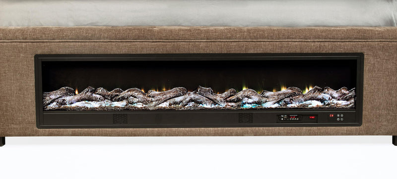 Senna Upholstered Queen Audio Flame Visualizer Bed Brown - detail 8