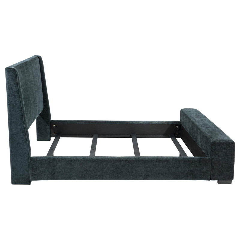 Preston Upholstered Queen Audio Flame Visualizer Bed Dark Blue - detail 6