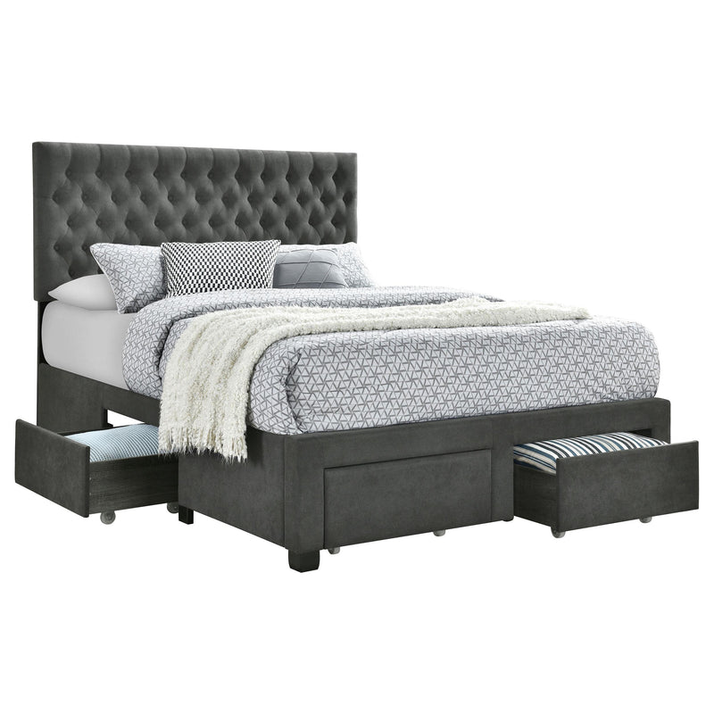 Soledad Upholstered Queen Storage Panel Bed Grey - alternate view