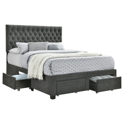 Soledad Upholstered Queen Storage Panel Bed Grey - alternate view