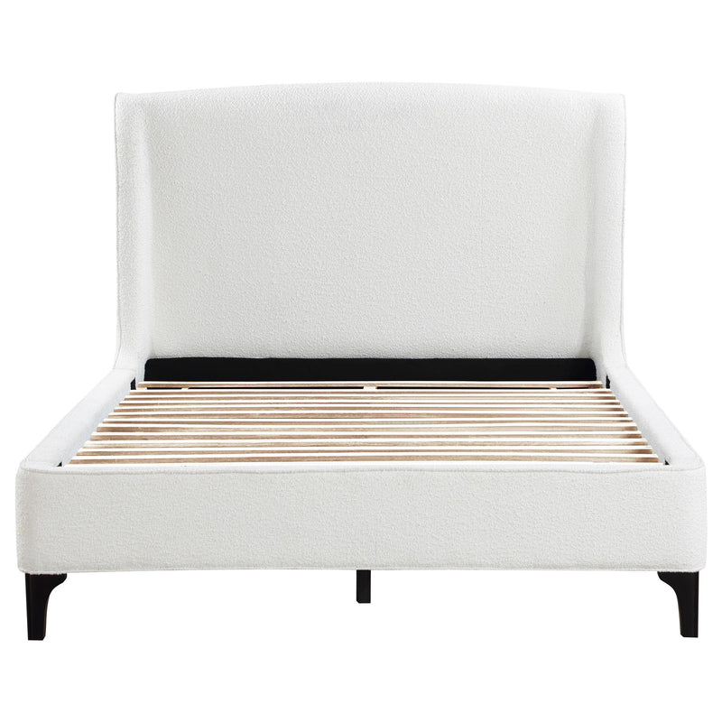 Mosby Upholstered Queen Wingback Bed Snow - detail 4
