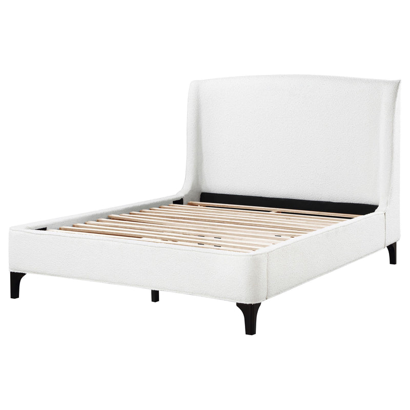 Mosby Upholstered Queen Wingback Bed Snow - detail 5