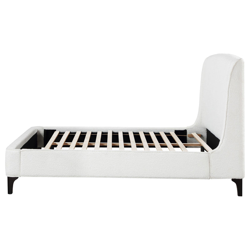 Mosby Upholstered Queen Wingback Bed Snow - detail 6