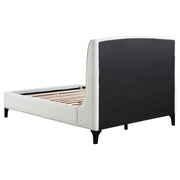 Mosby Upholstered Queen Wingback Bed Snow - detail 7