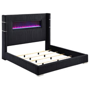Tisdall Upholstered Queen Flame Visualizer Bed Black - alternate view