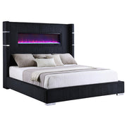 Tisdall Upholstered Queen Flame Visualizer Bed Black - detail 3