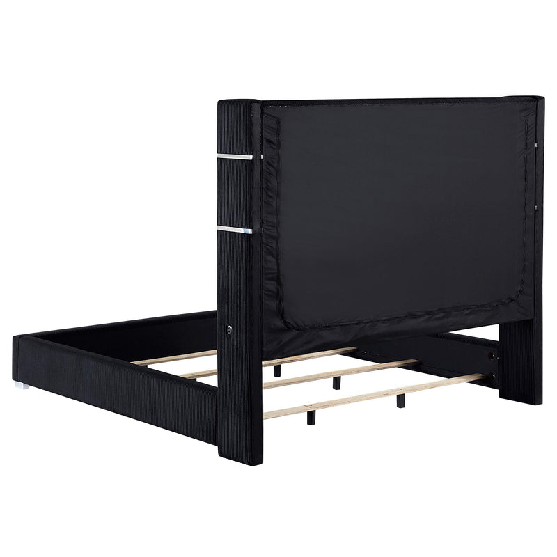 Tisdall Upholstered Queen Flame Visualizer Bed Black - detail 4
