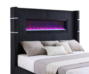 Tisdall Upholstered Queen Flame Visualizer Bed Black - detail 5