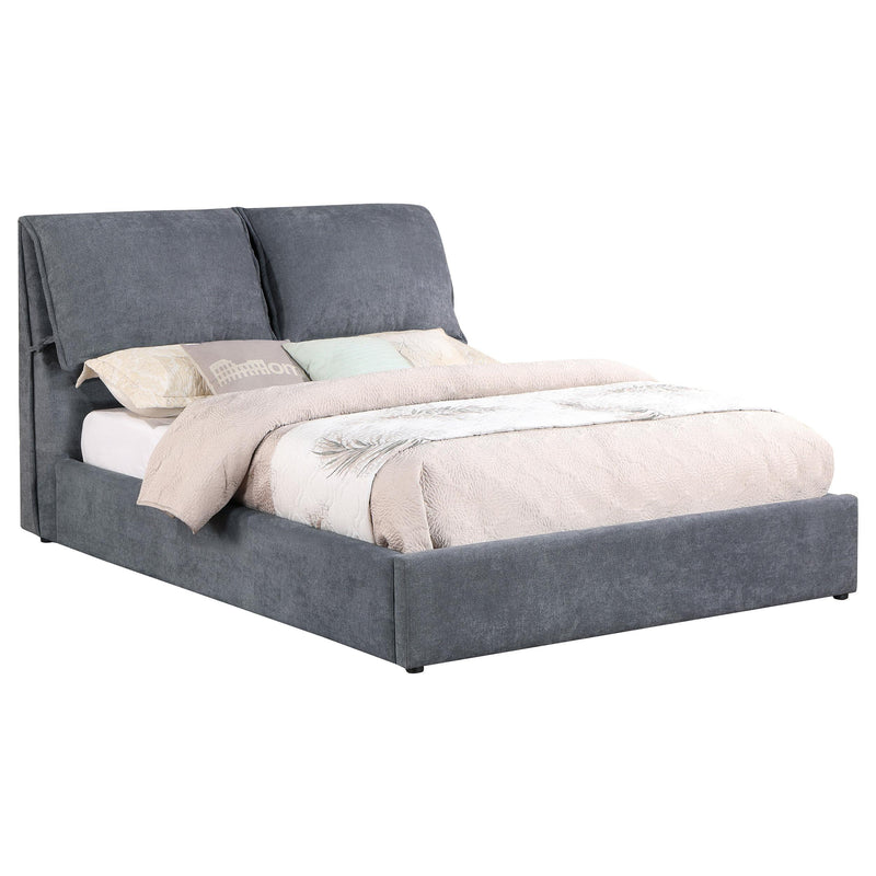 Laurel Upholstered Eastern King Panel Bed Dark Grey - detail 3