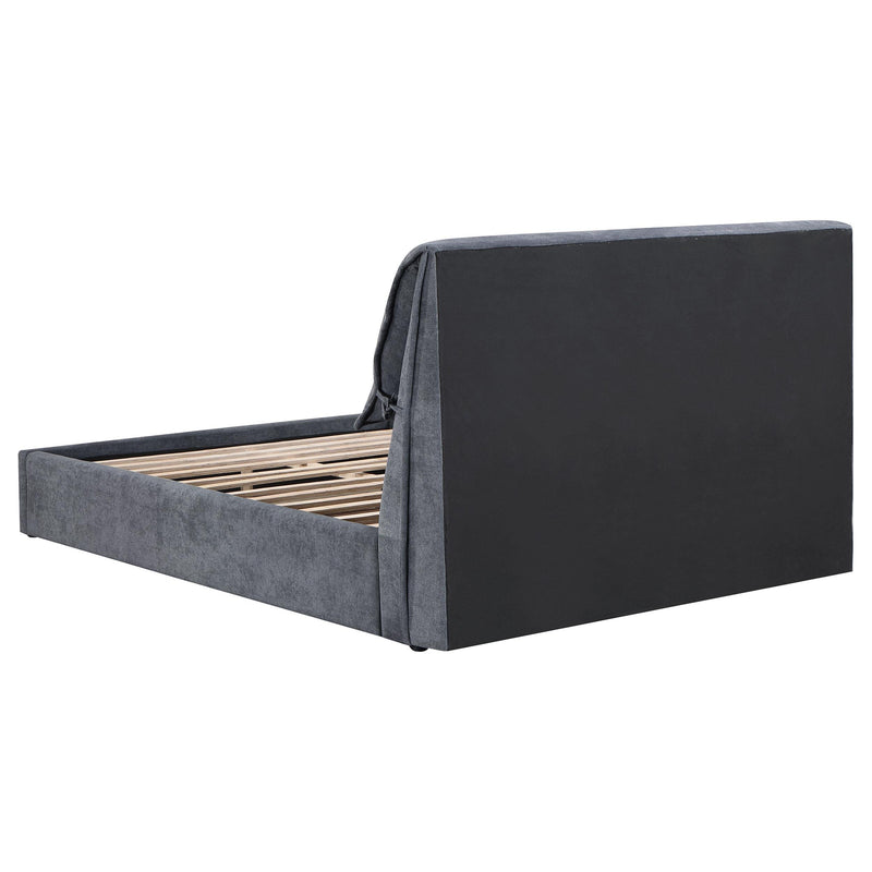 Laurel Upholstered Eastern King Panel Bed Dark Grey - detail 5