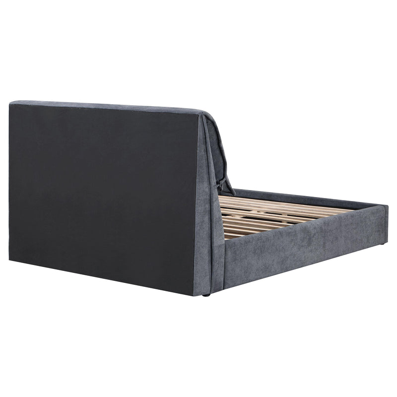 Laurel Upholstered Eastern King Panel Bed Dark Grey - detail 6