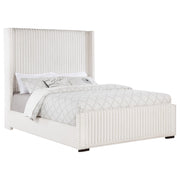 Natasha 65-inch Upholstered Queen Wingback Bed Cream - detail 3