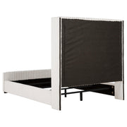 Natasha 65-inch Upholstered Queen Wingback Bed Cream - detail 4