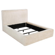 Rebecca Faux Fur Upholstered Queen Bed Cream - alternate view