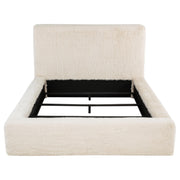 Rebecca Faux Fur Upholstered Queen Bed Cream - detail 4