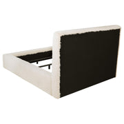 Rebecca Faux Fur Upholstered Queen Bed Cream - detail 5