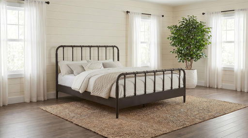 Rocco All Wood Water Pipe Open Frame Queen Bed Dark Bronze