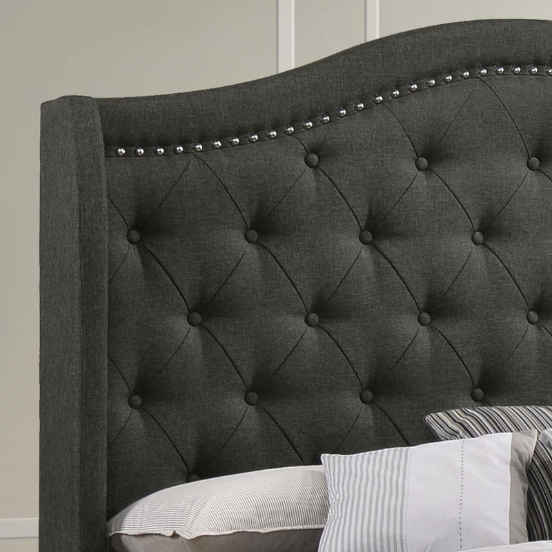 Sonoma Upholstered Queen Wingback Bed Grey - detail 5