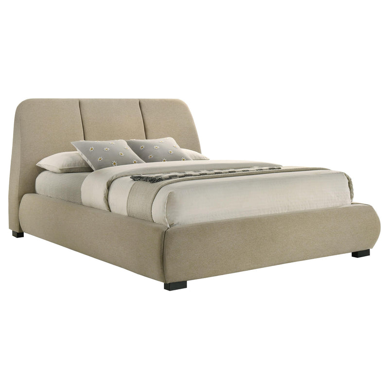Mokena 46-inch Upholstered Queen Platform Bed Brown - detail 3