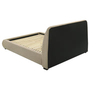 Mokena 46-inch Upholstered Queen Platform Bed Brown - detail 5