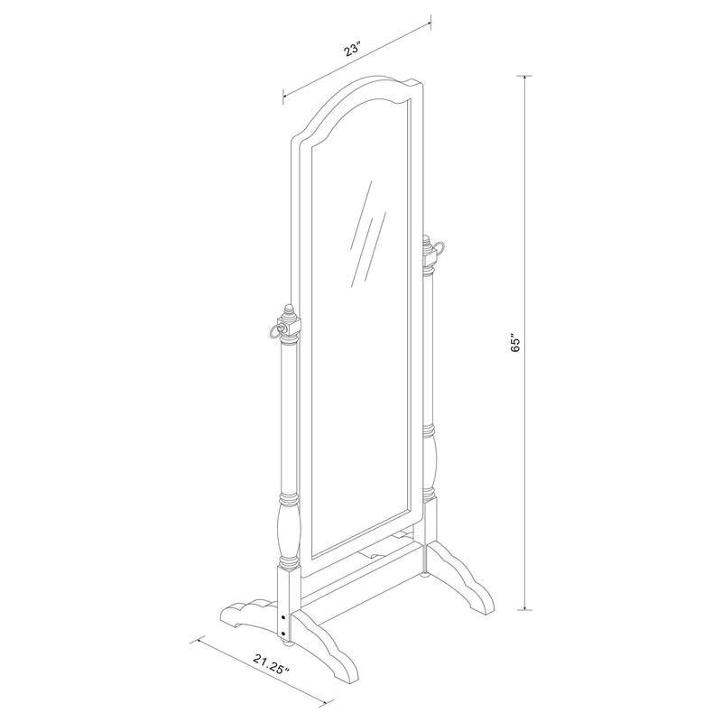 Cabot Wood Adjustable Full Length Cheval Mirror Merlot - detail 4