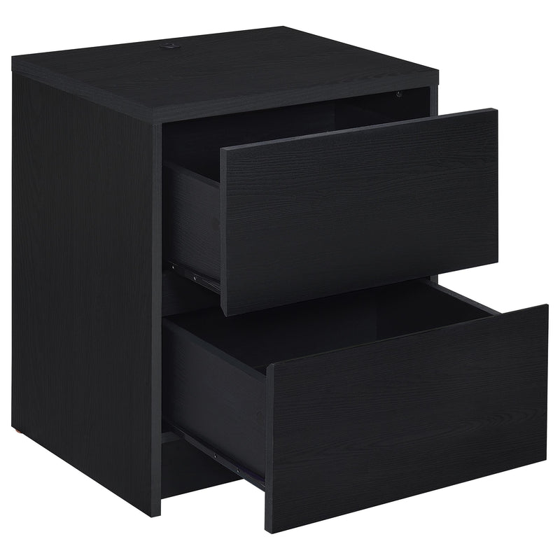 Westpark 2-drawer Nightstand LED Lights and USB Black - detail 4
