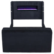 Tisdall Eastern King Flame Visualizer Wingback TV Bed Black - detail 6