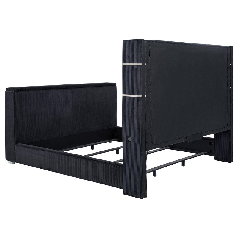 Tisdall Eastern King Flame Visualizer Wingback TV Bed Black - detail 7