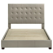 Medley Genuine Leather Queen Panel Platform Bed Tan - detail 4