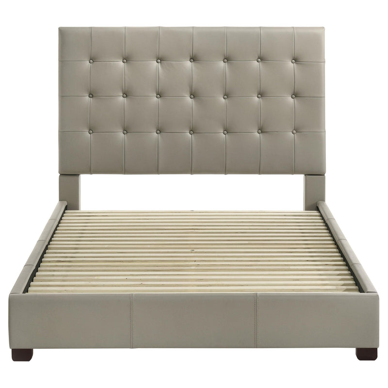 Medley Genuine Leather Queen Panel Platform Bed Tan - detail 4