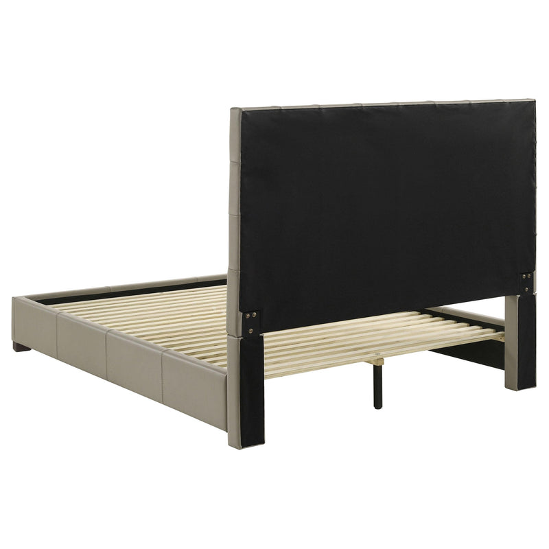 Medley Genuine Leather Queen Panel Platform Bed Tan - detail 5