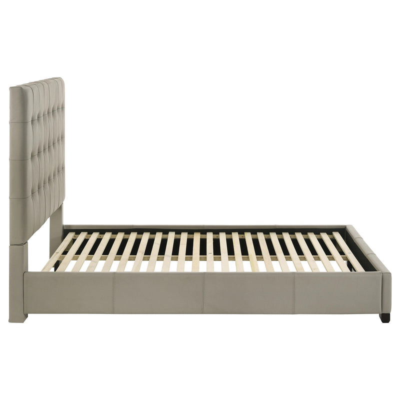 Medley Genuine Leather Queen Panel Platform Bed Tan - detail 6