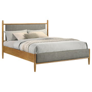 Mason 46-inch Queen Panel Platform Bed Grey and Light Brown - detail 3